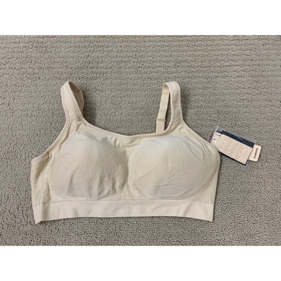 Truekind Everyday Comfort Straps Wireless Tan Convertible Bra Sz Large New - Picture 2 of 7
